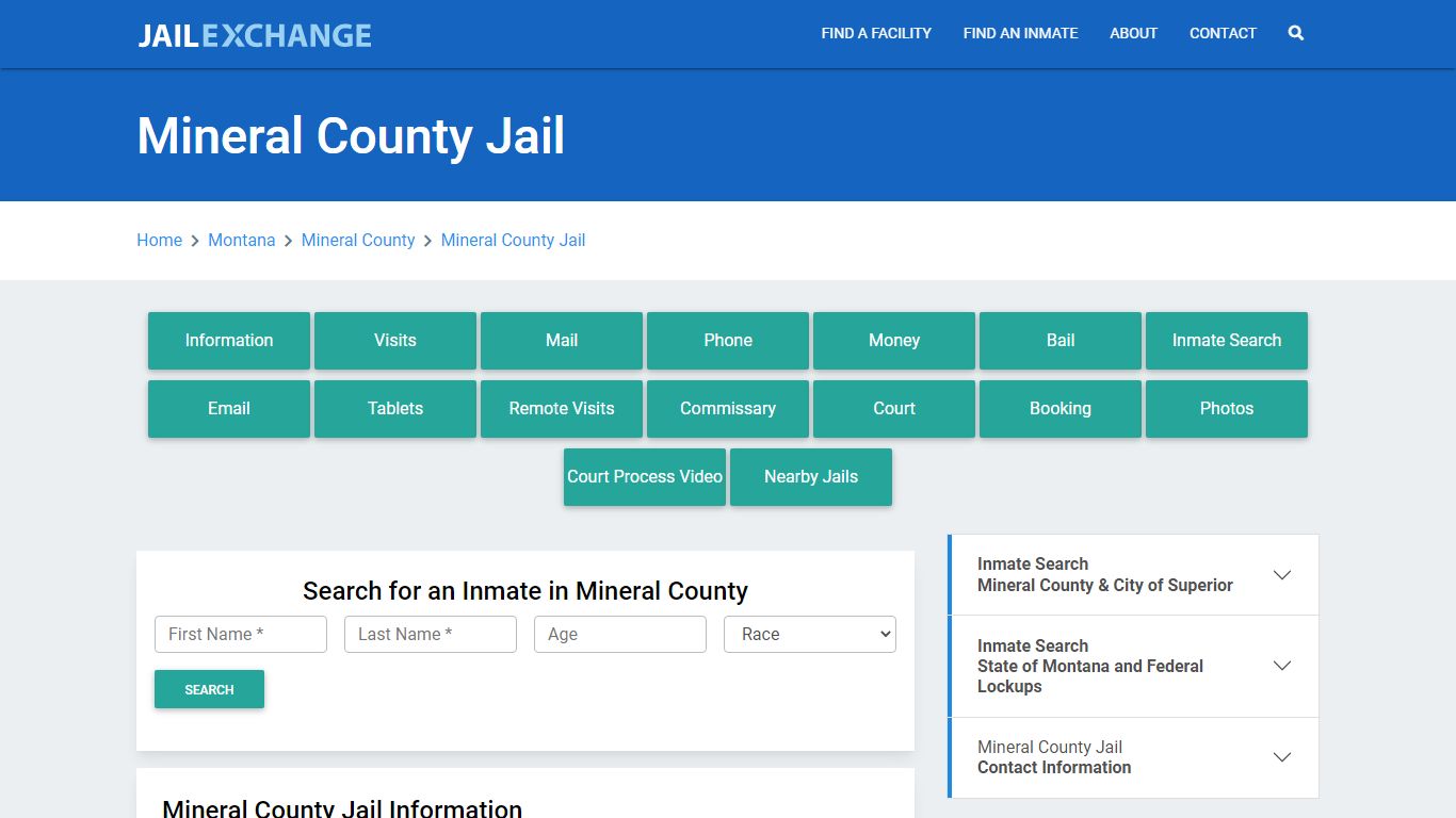 Mineral County Jail Roster Lookup, MT, Inmate Search